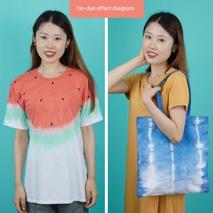 Tie-Dyed Square Scarf Cotton White Short Sleeve Handkerchief T-shirt Scarf Canvas Bag Bucket Hat Cotton Waxed Handmade M