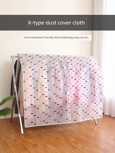 X Clothes rack dustproof cover cloth clothing storage cover dustproof cover transparent clothes cover suit cover hanging clothes bag household