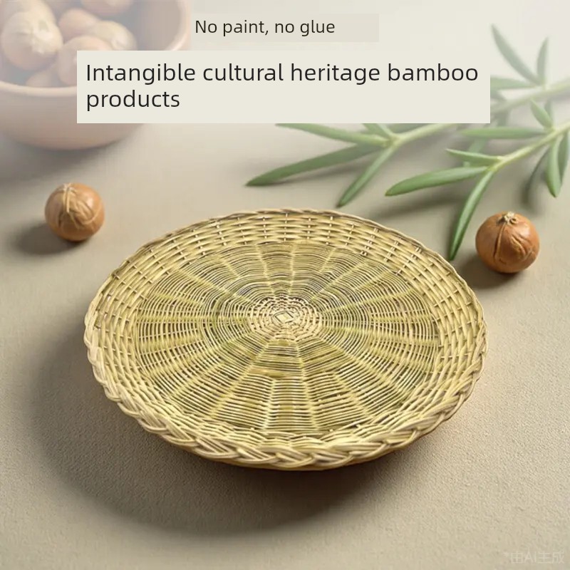Bamboo Steamer Basket Without Paint or Glue for Steaming Buns, Bamboo Tray for Home Use, Traditional Handmade Bamboo Weaving Product