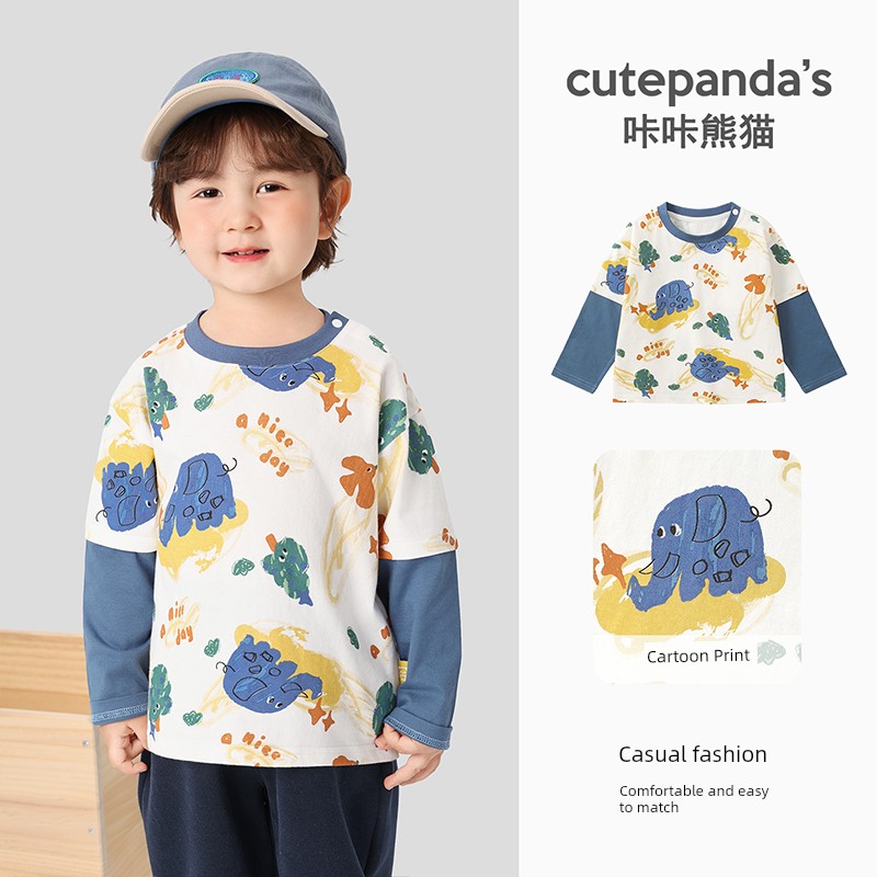 [Autumn T-Shirt Clearance] Boys' Long Sleeve Autumn Clothing, Girls' Baby Spring and Autumn Children's 2026 New Style Base Layer Top — 2