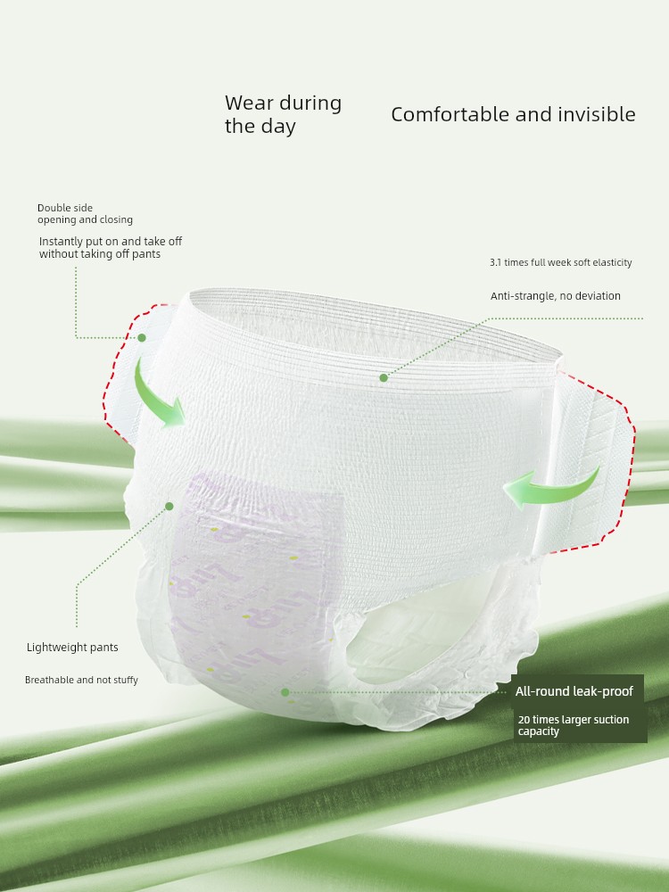 October Crystal Miki Day and Night Pants for Postpartum and Menstrual Use, No-Need-To-Take-Off Comfort Pants for Mothers