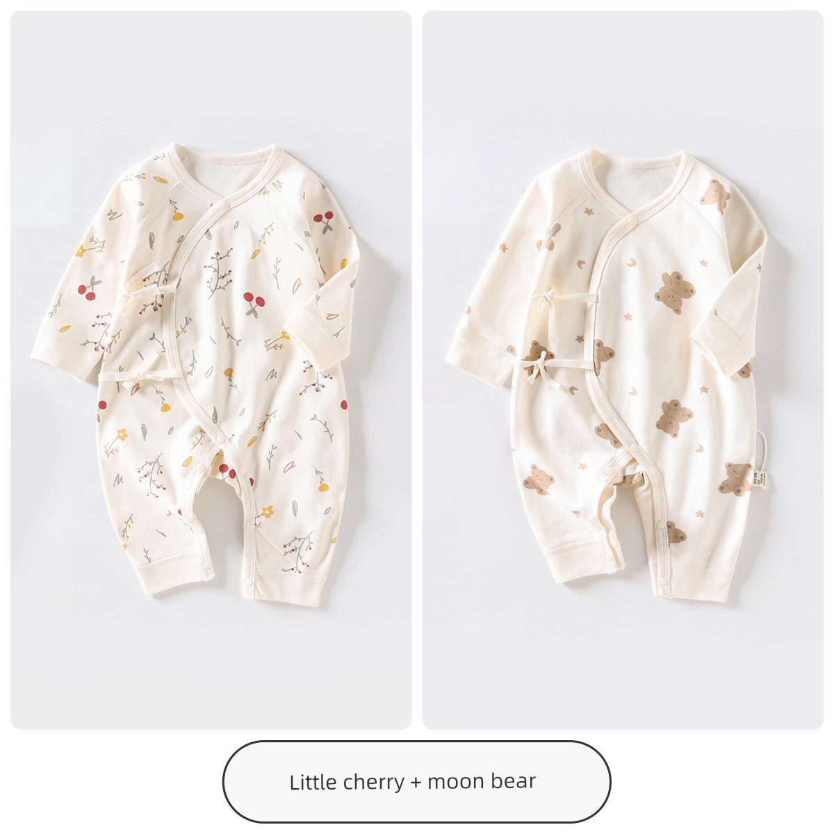 Jq Jingqi Baby Romper Autumn Pure Cotton Newborn Clothes Butterfly Jumpsuit Home Monk-Style Outfit — 3