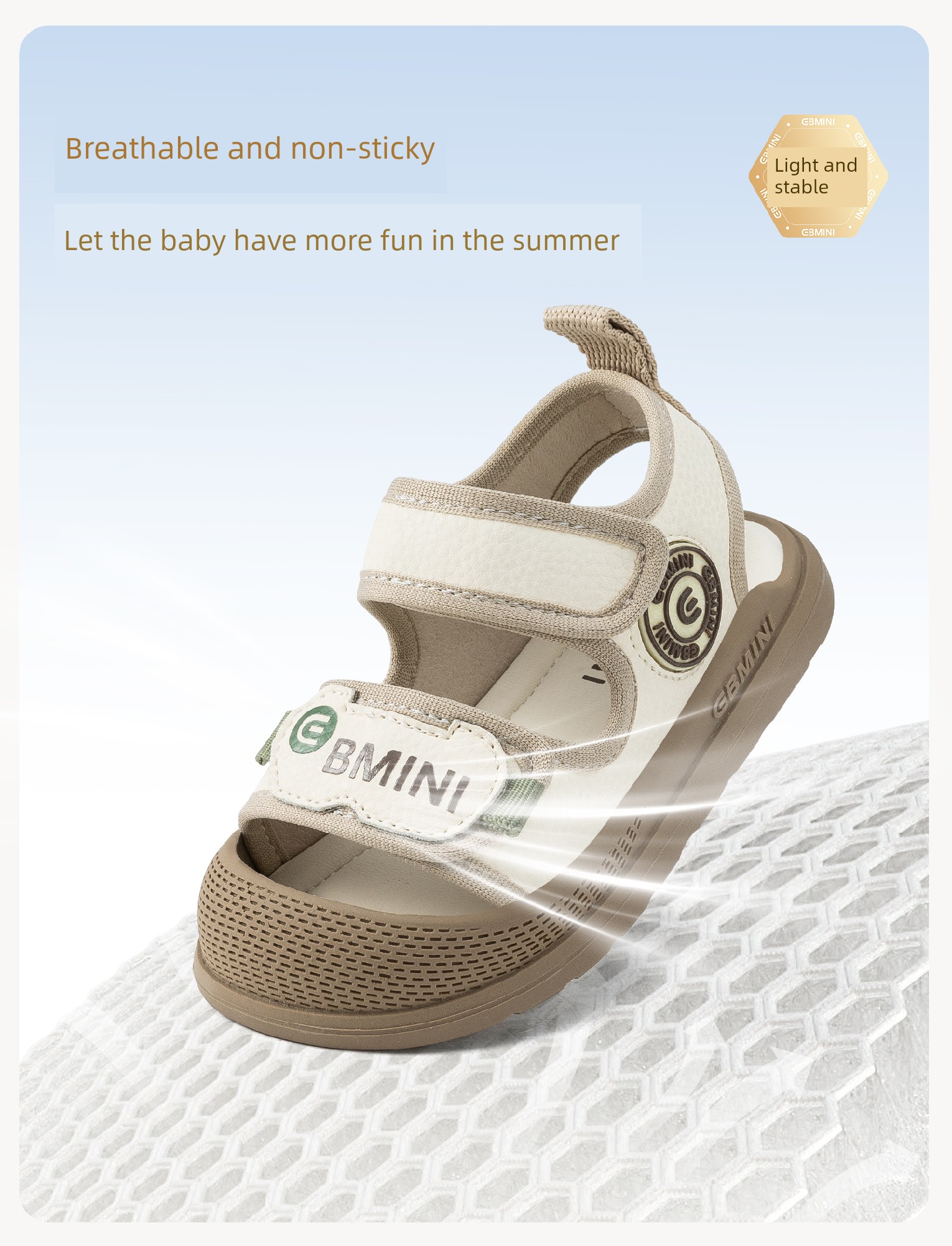 Yingbeimini Baby Sandals for Boys, Summer Toddler Shoes, Infant Walking Shoes with Soft Soles, Breathable Children's Shoes — 17