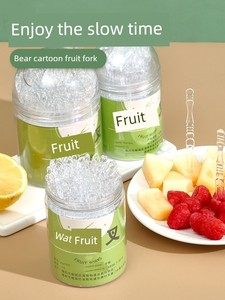 Bamboo Pattern Thickened Multi-Functional For Home Transparent Fruit Fork