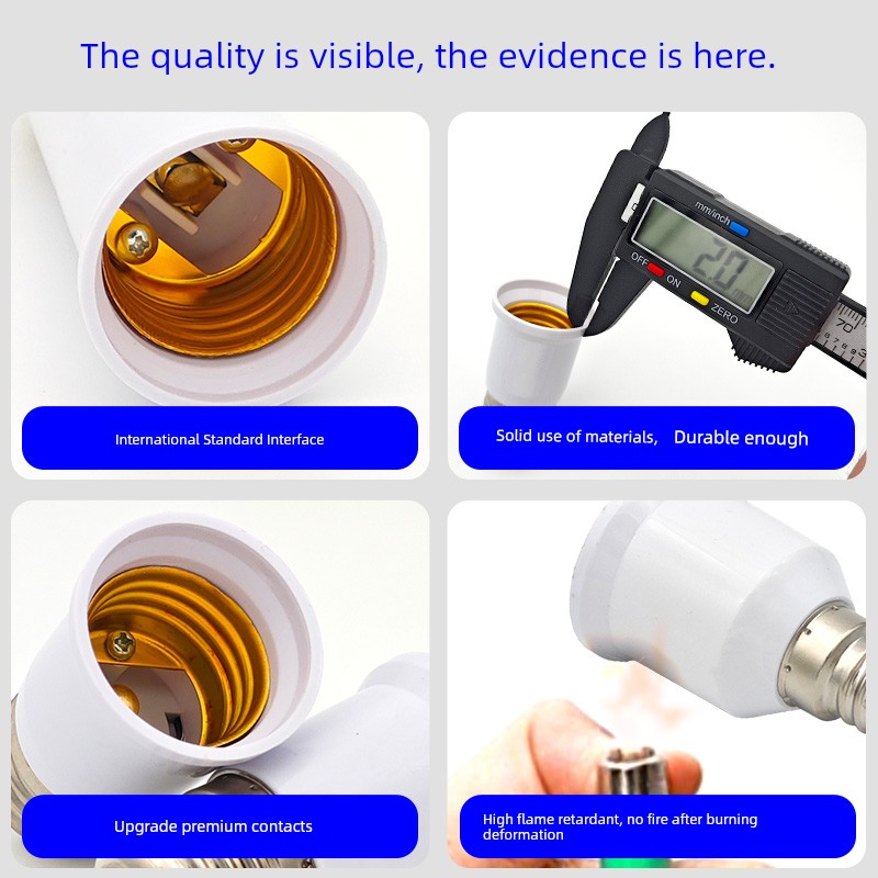 E14/E27/E40/B22 Conversion Lamp Base Size Screw to Bayonet LED Lamp Holder Lengthened Extended Bulb Head