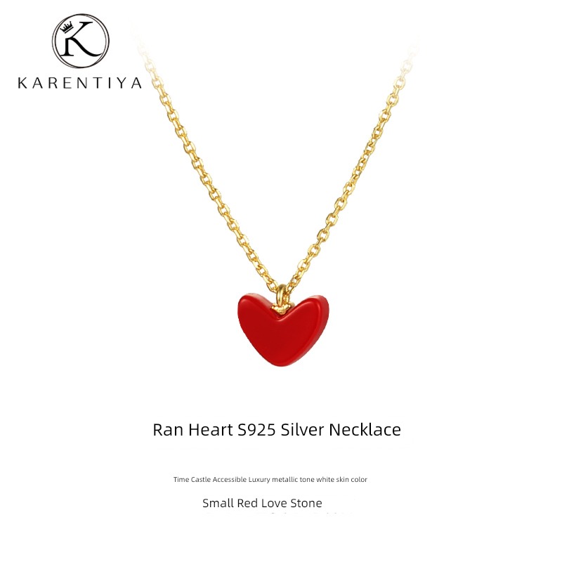 female 925 Sterling Silver gules love Minority Light luxury Necklace