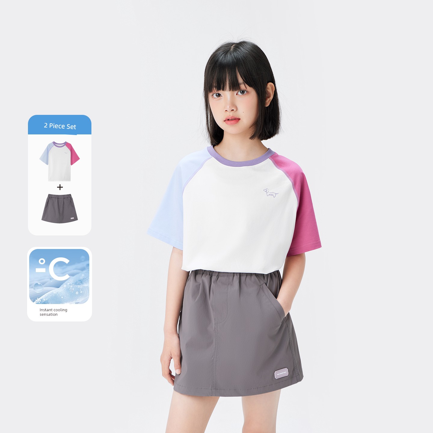 Zuoxi Children's Clothing Girls' Short Sleeve T-Shirt Summer Class a Top 2026 New Model for Girls and Older Children Cool Ice T-Shirt — 8