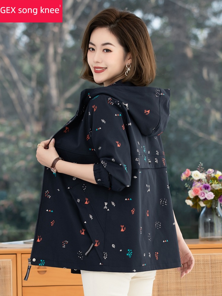 fashion winter Middle aged and elderly mom Plush Windbreaker Cotton