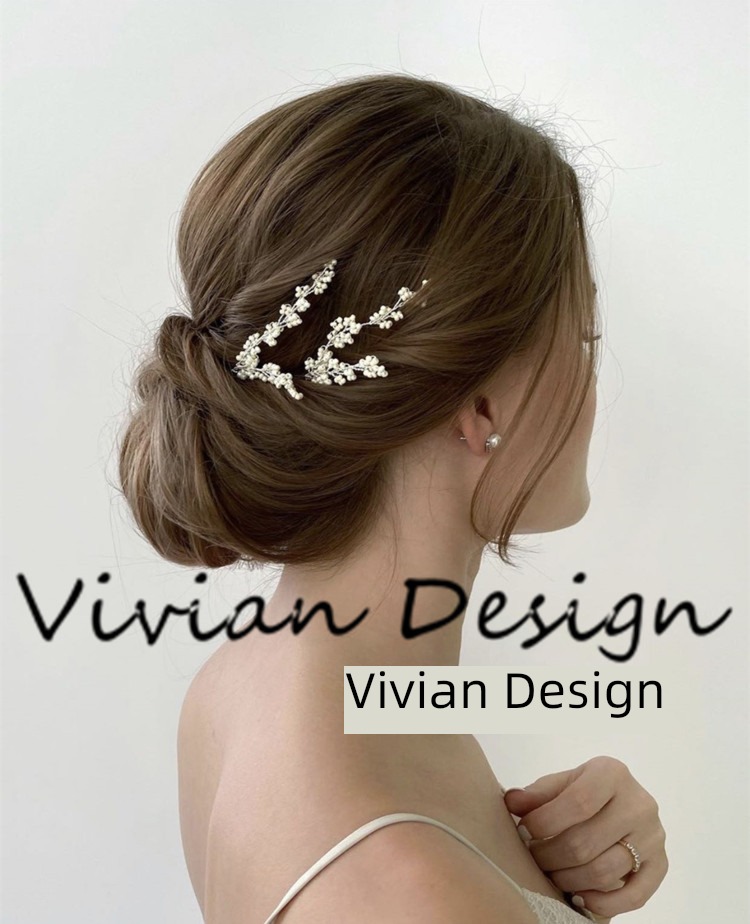 Import bride silver Hairpin European style Aestheticism Millet beads