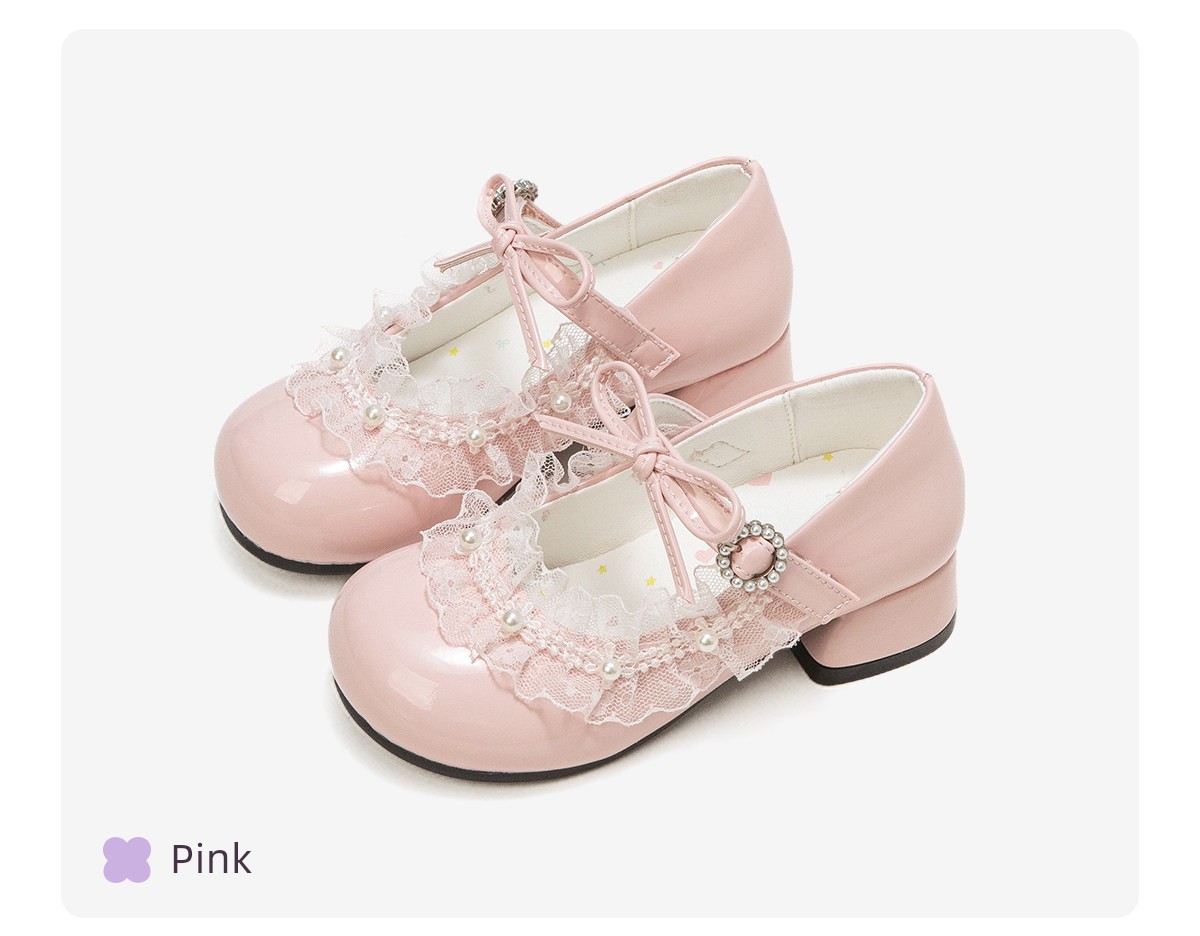 Little Girl's Stylish Leather Shoes 2026 New Summer Children's Beautiful Princess Shoes Girls' Soft-Soled High-Heeled Stage Shoes — 19