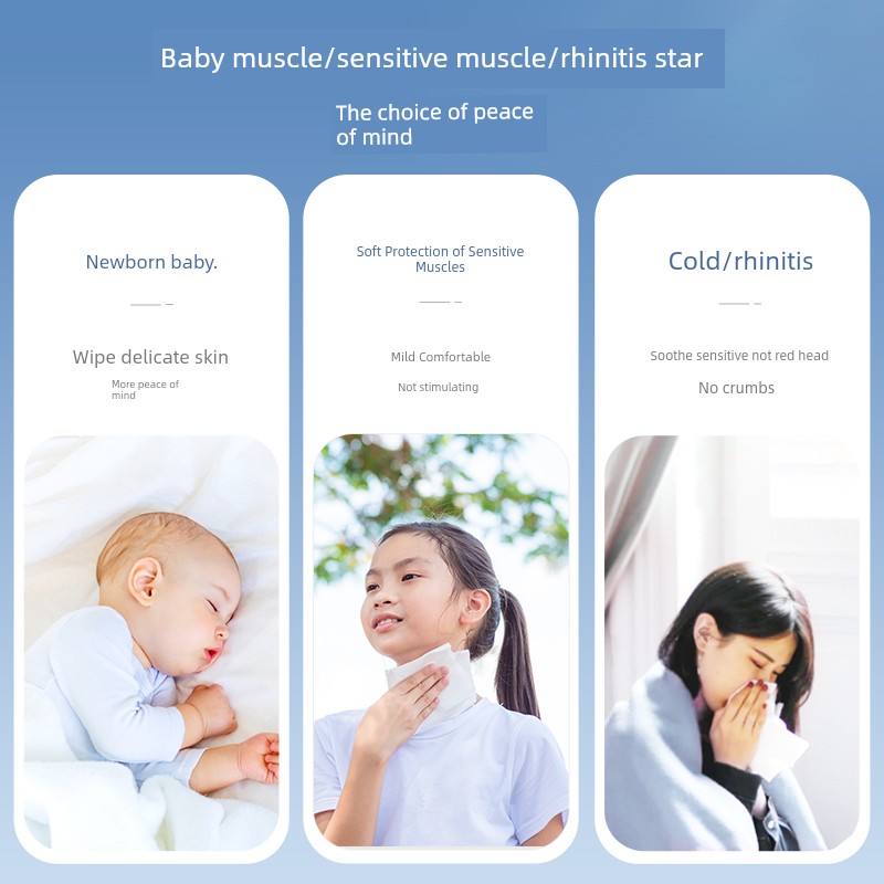 Plant-Based Cloud Soft Towel Cream Paper, Specially Developed for Newborns, Moisturizing Soft Tissue, Baby Facial Tissue, Ultra-Soft Tissue Paper — 3