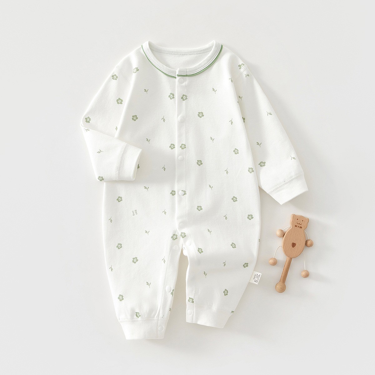 Newborn Baby Jumpsuit, Spring and Autumn Infant Clothing, Pure Cotton Base Pajamas, Unisex Baby Romper Crawling Suit — 12