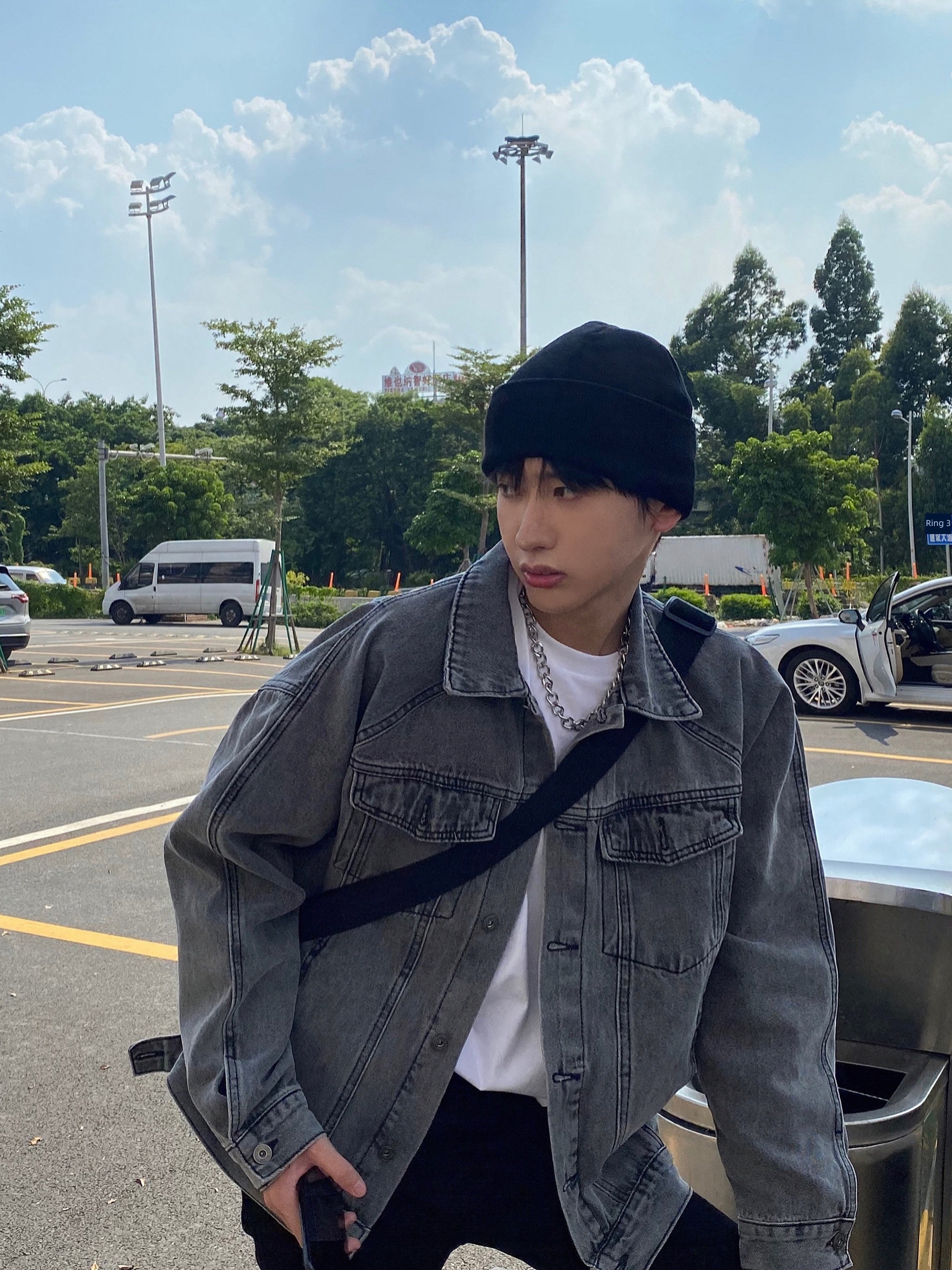 autumn Smoky grey Korean version trend easy chaqueta