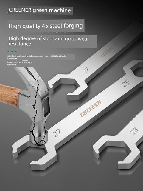 Green forest floor heating water distributor special open-end wrench fork fixing double-headed fork 28 board hand tool