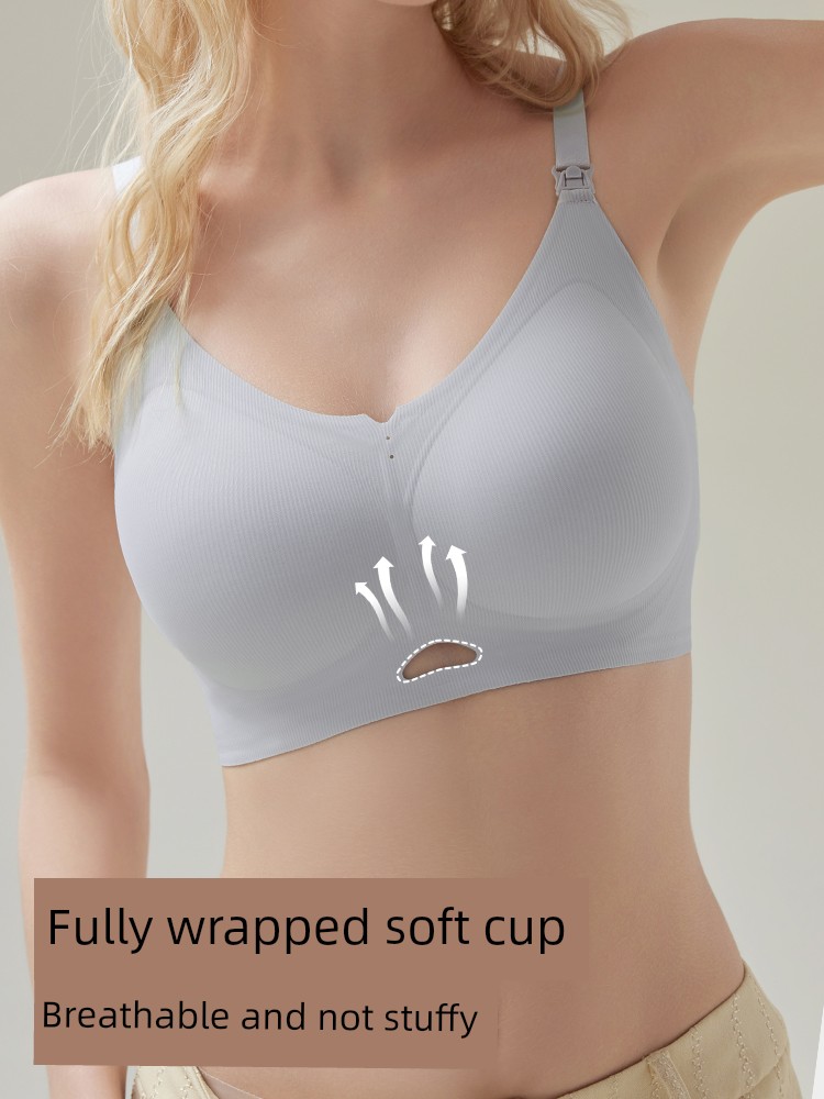 Koyobi Pregnancy and Nursing Bra, Postpartum Breastfeeding Special Bra, Seamless Gathered Anti-Sagging Large Size Antibacterial Bra — 3