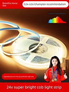 Cob Light Strip Self-Adhesive 24V Flexible Linear Ultra-Bright Line Light No Main Light No Flicker 12V Low Voltage Light