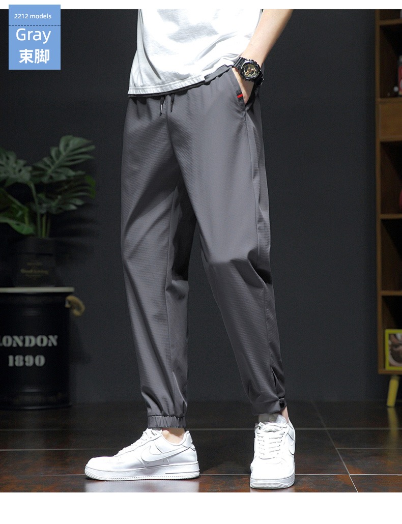 man Spring and Autumn trend Plush thickening Cropped trousers