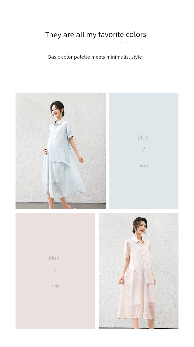 Forencos Maternity Dress 2026 New Loose Tencel Dress Summer Thin Mid-Length Dress Elegant Outfit — 4