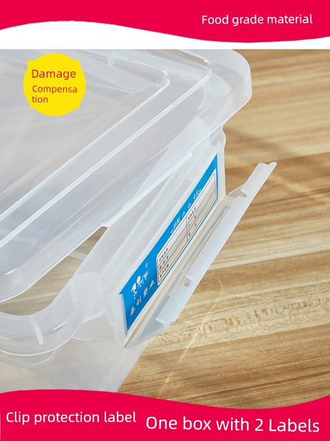 Large capacity food grade PP fresh-keeping box plastic with lid kitchen commercial transparent rectangular storage box large seal