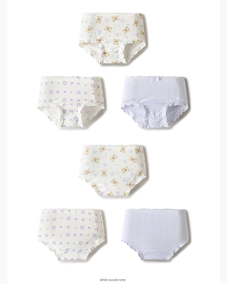 Balabala Girls' Cotton Boxer Briefs Children's Triangle Briefs Baby Boxer Briefs Class a Skin-Friendly Antibacterial Breathable Three-Pack — 19