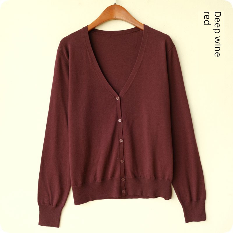 External order Tail goods Women V-neck wool Cardigan Spring