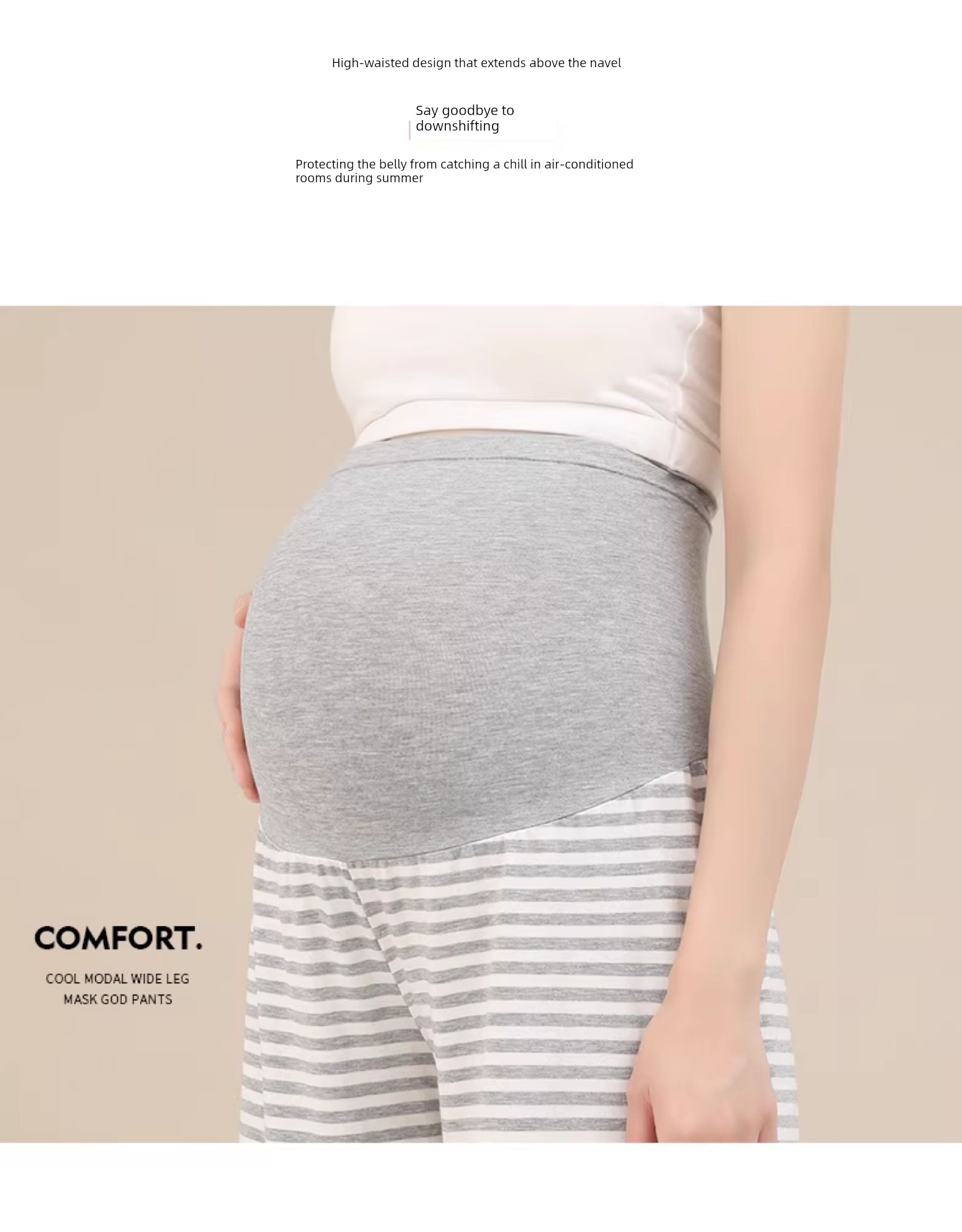 Fashion Tape Thin Modal Plus Size Shorts for Pregnant Women — 2