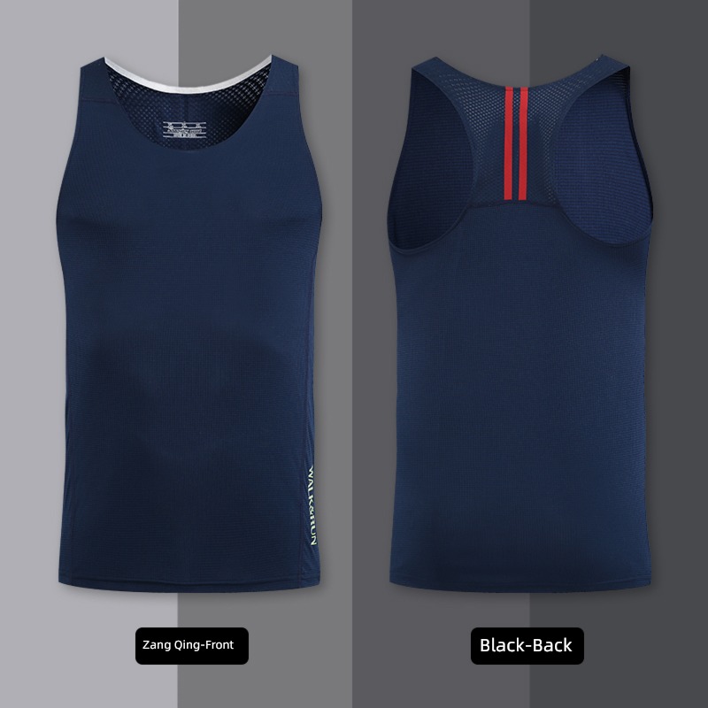 male marathon Sleeveless Ice silk Athletics muscle vest