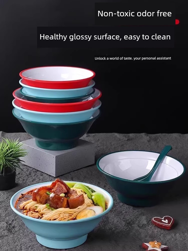 A8 Melamine Noodle Bowl, Beef Ramen Bowl, Commercial Noodle Shop Special Bowl, Knife-Cut Noodle Bowl, Imitation Porcelain Soup Bowl, Rice Noodle Bowl