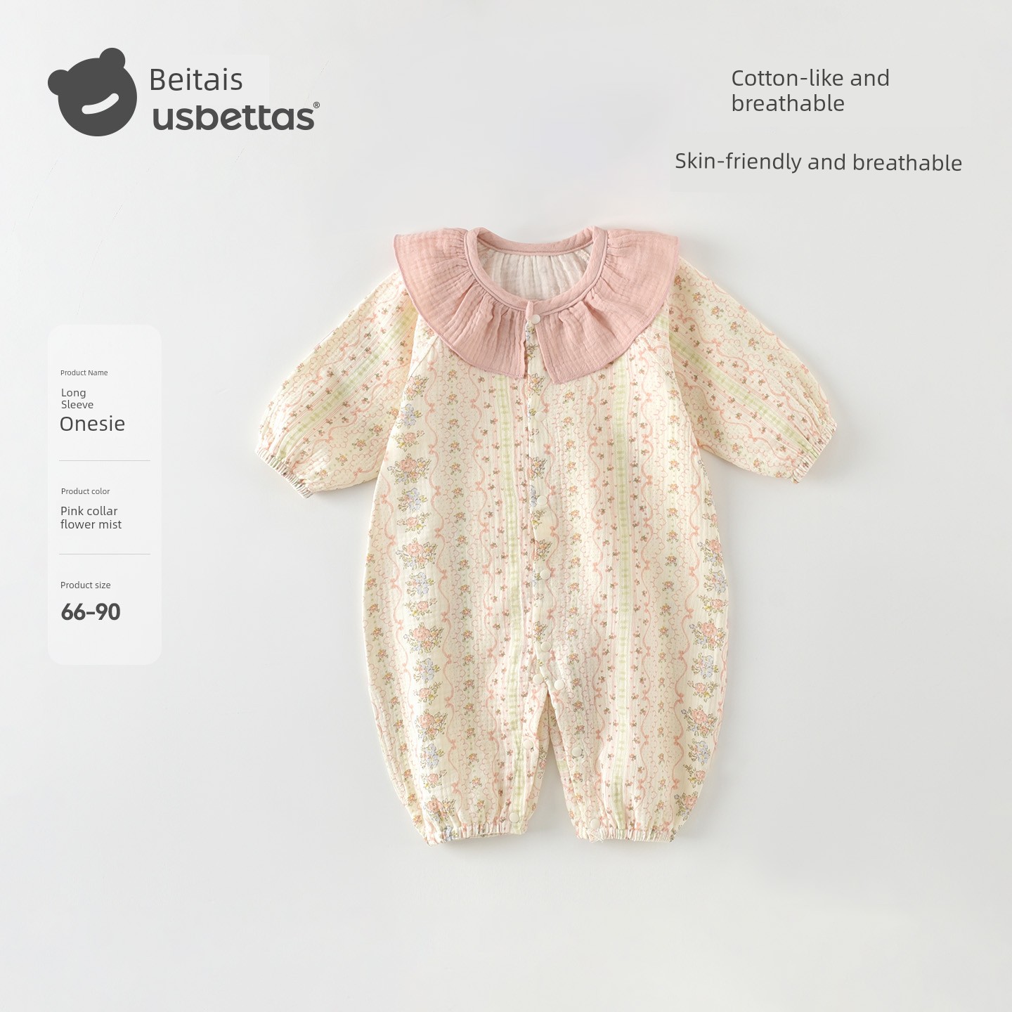 Beitais Baby Jumpsuit Autumn Super Cute Long-Sleeve Newborn Infant Clothing for Young Girls Going Out S — 1