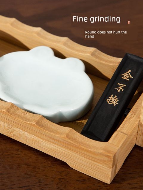 Meilin Pencil Holder Brush Hanging Nanzhu Solid Wood Shelf New Chinese Multifunctional Simple Student Calligraphy Supplies Storage Storage Shelf Creative Desktop Ornaments Study Four Treasure Set Display Shelf