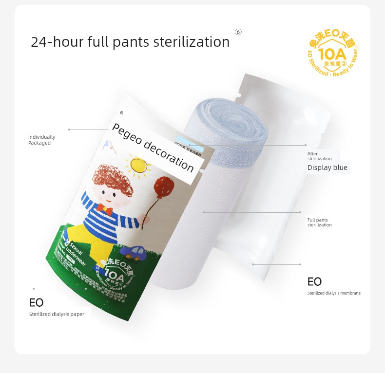 Deyou Children's Disposable Cotton Boxer Briefs for Girls and Boys, Sterilized, No-Wash, Daily Use, Travel Shorts — 18