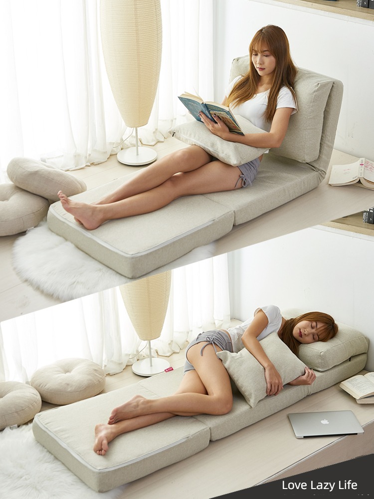 Pinocchio Japanese  Foldable Lazy man Sofa bed Tatami deck chair bedroom side chair bay window Removable and washable Fine hemp