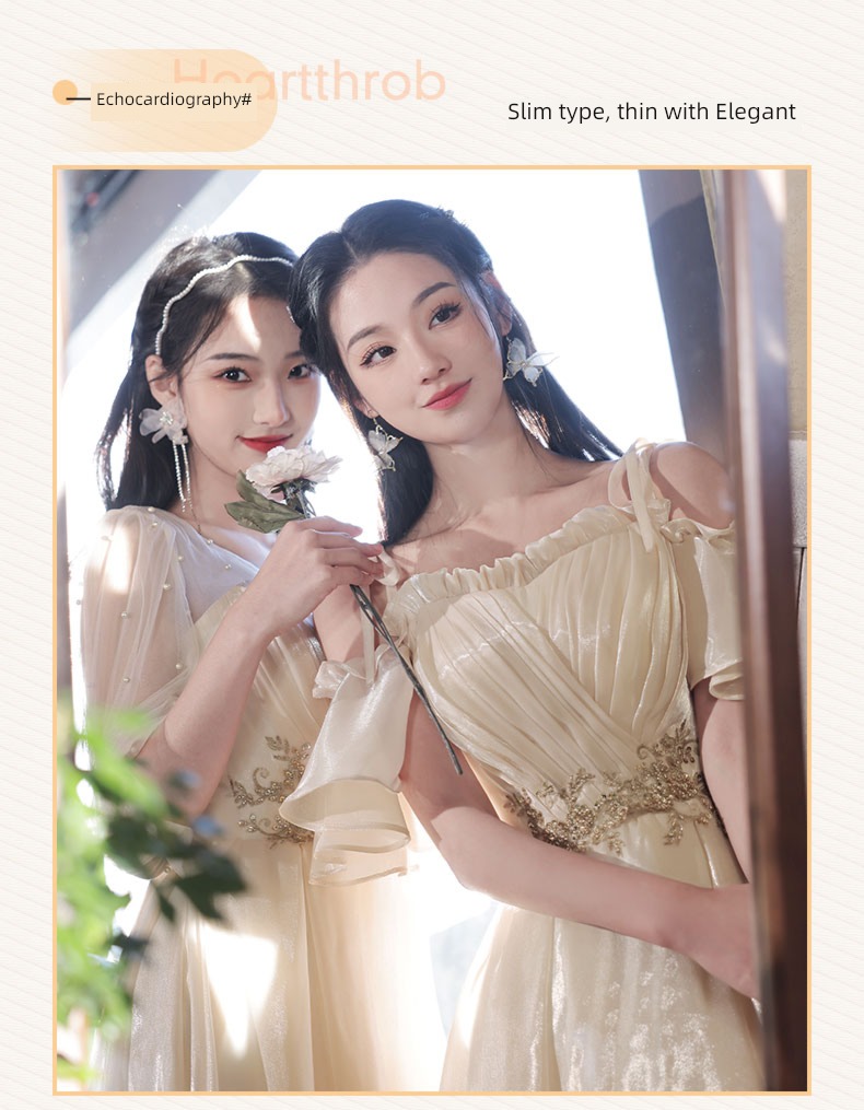 Sisterhood Champagne winter Minority wedding Bridesmaid Dresses