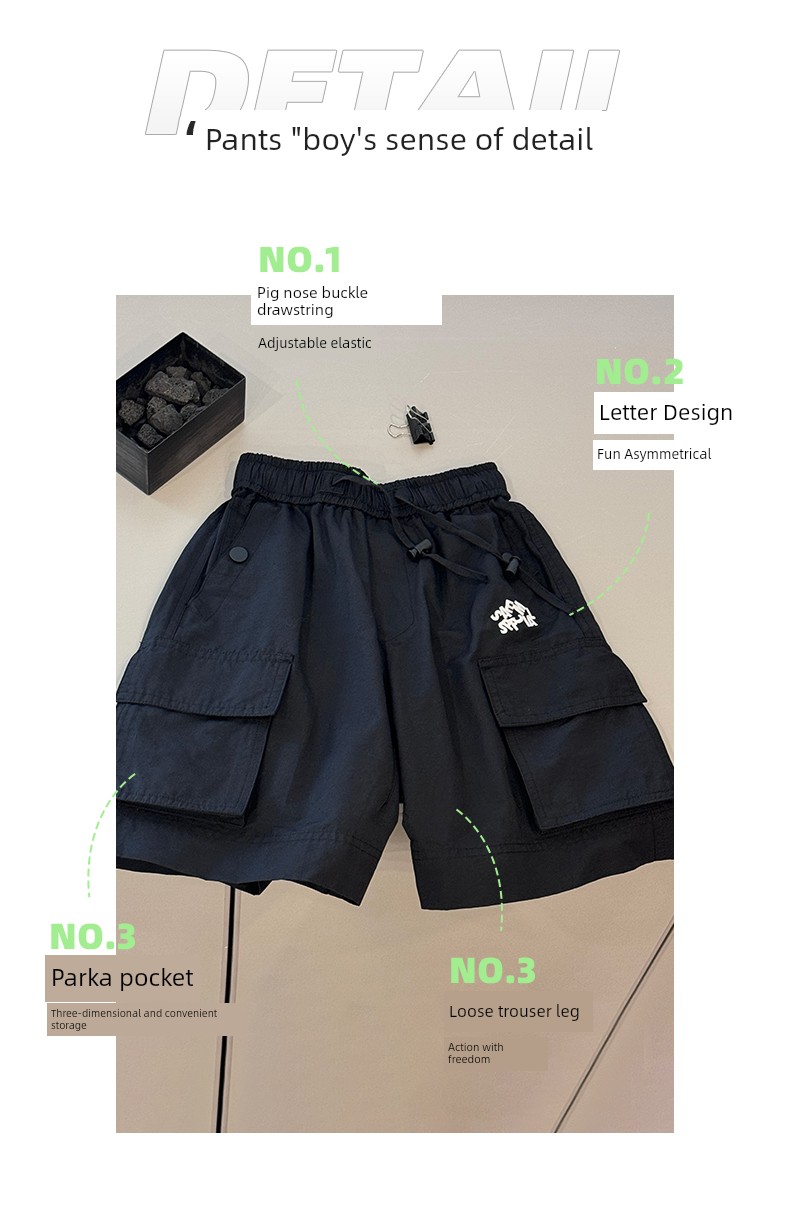 Bora Stylish Shorts for Boys, Cargo Pants, Korean Style 2026 New Children's Versatile Mid-Length Shorts, Five-Point Shorts for Girls — 6
