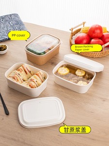 Brown Packing Paper Rectangular Fruit Takeaway Disposable Lunch Box