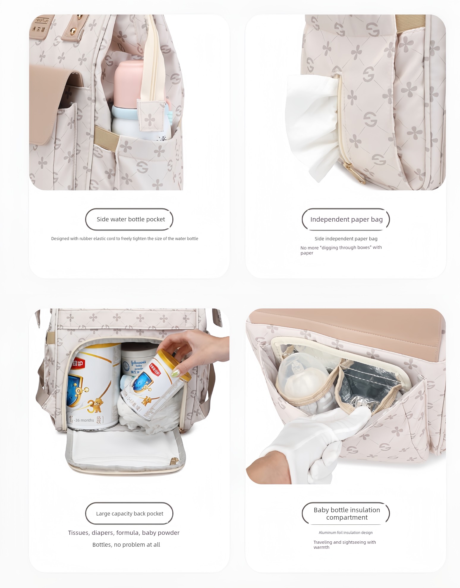 New Fashionable Mommy Bag, Multi-Functional, Large-Capacity, Waterproof Mother-Child Backpack, Lightweight Bag for Moms to Carry When Going Out with Their — 3