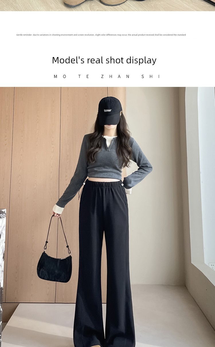 Maternity Pants for Autumn and Spring, Thin Style for Outerwear, Non-Tight on the Belly, Petite Size, Suit-Style Flared Pants, Narrow Version, Slightly — 15