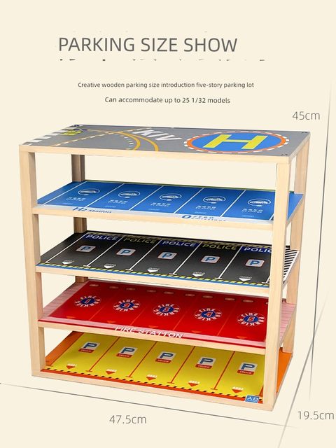 Toy car storage artifact parking lot shelf garage model scene car space display cabinet children's storage box