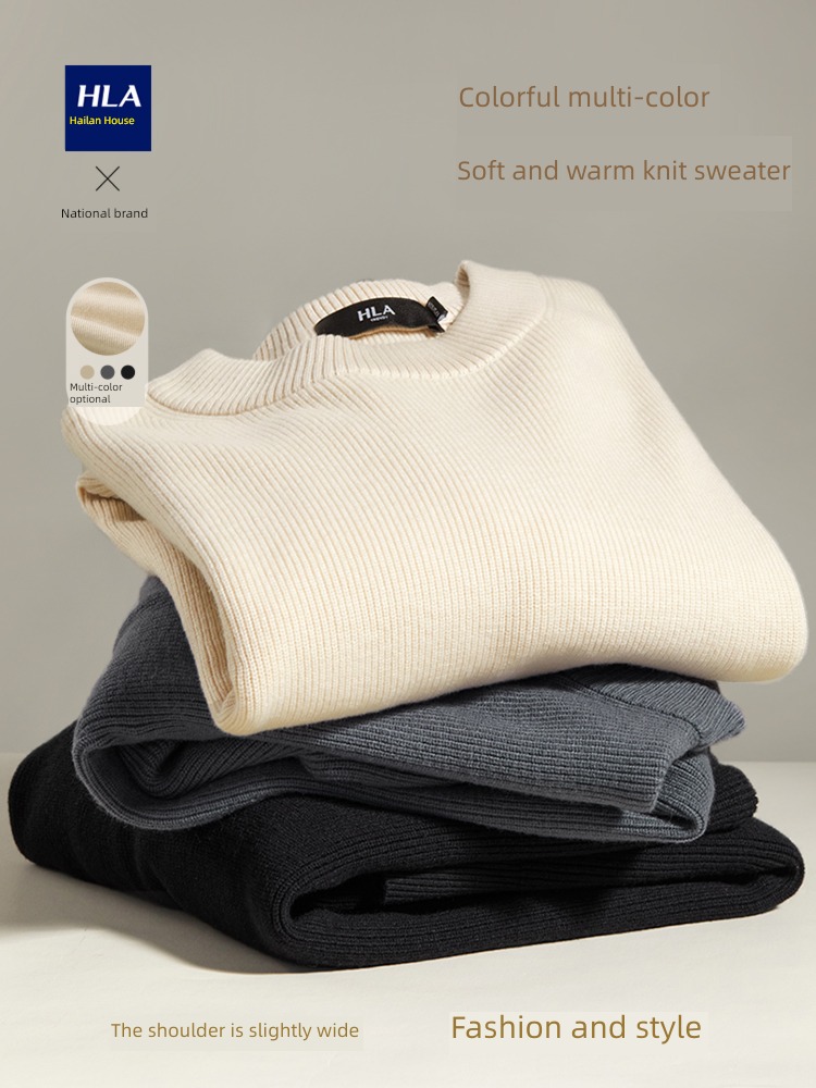 Home of Hailan keep warm Round neck lovers black sweater