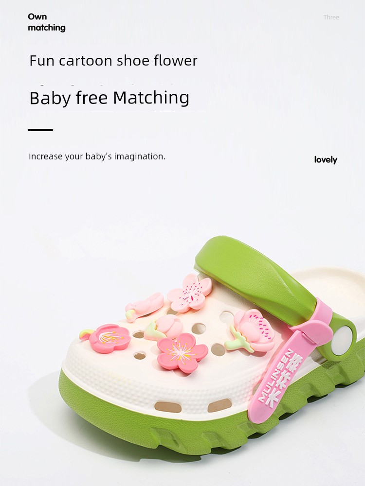 Mlskms-Vautid Girl Hole Shoes New Arrival Outdoor Non-Slip Kids Slippers Cherry Blossom Sandals Baby Girl Beach Shoes — 2