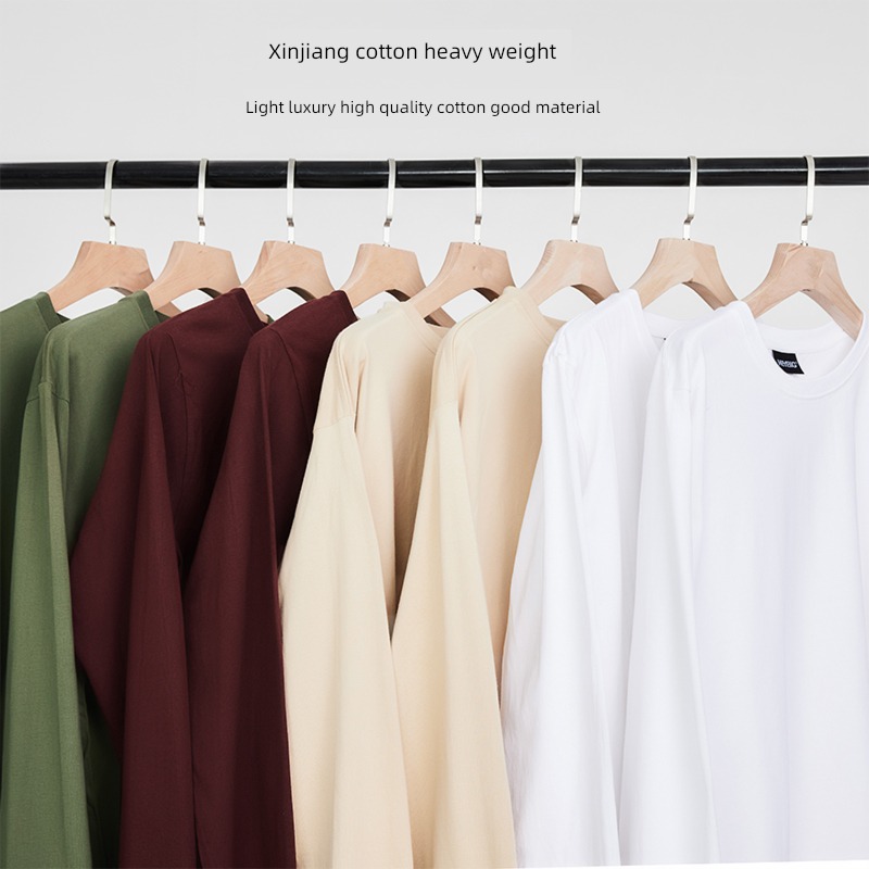 Pounds ins Long sleeve Spring and Autumn Inner lap tee Combed cotton