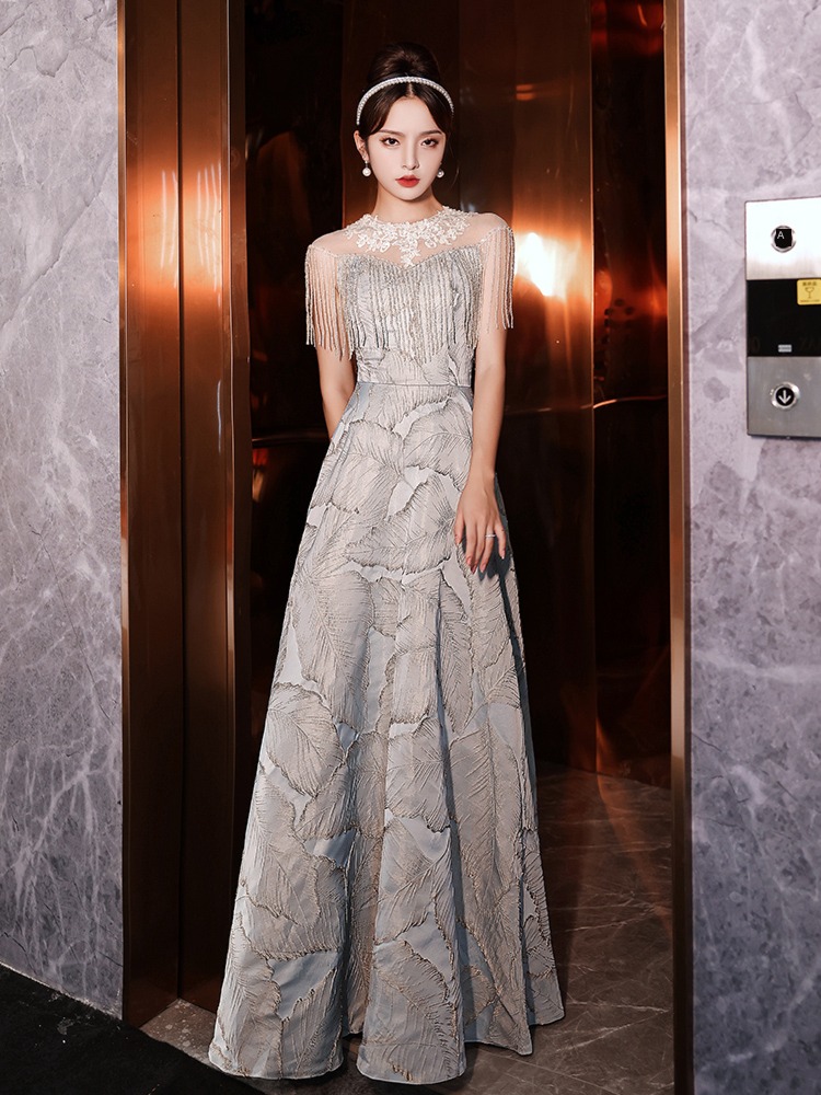 Light luxury high-end Minority banquet host longuette Evening dress