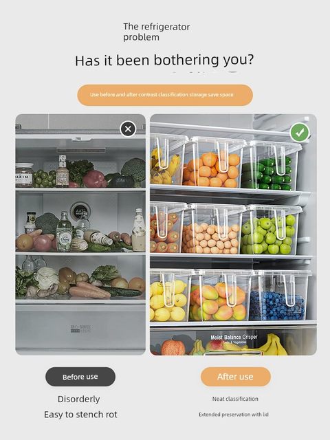 Refrigerator storage box Food grade freshness box Kitchen vegetable dumplings sorting tool special egg storage box for freezing