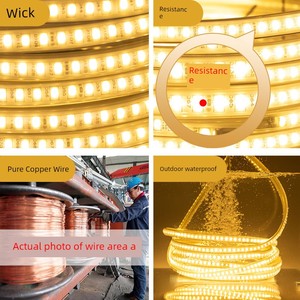 Led Light Strip 220V Three-Color Living Room Ceiling Home Decorative Lights Outdoor Super Bright Decorative Outdoor Wate