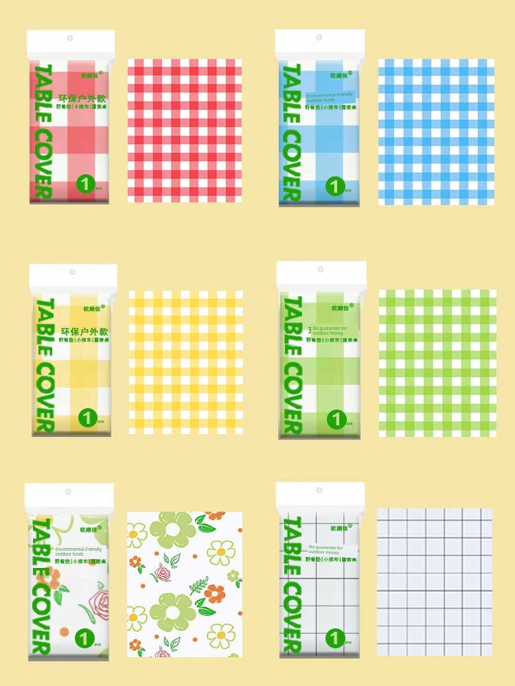 Camping Disposable Tablecloth Outdoor Rectangular Egg Roll Table Picnic Mat Red Checkered Kindergarten Small Size Tablecloth