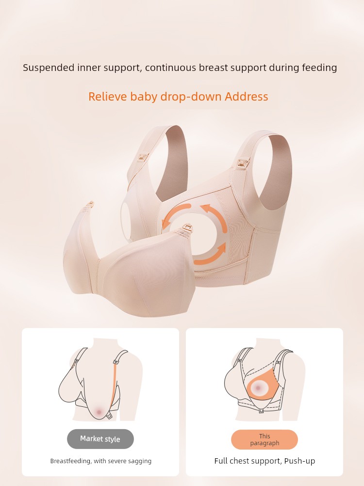 Daughter Waist Nursing Intimates Anti-SAG Push up Nursing Postpartum Large Boob Size Concealing Bra Plus Size Breast Holding Thin Women