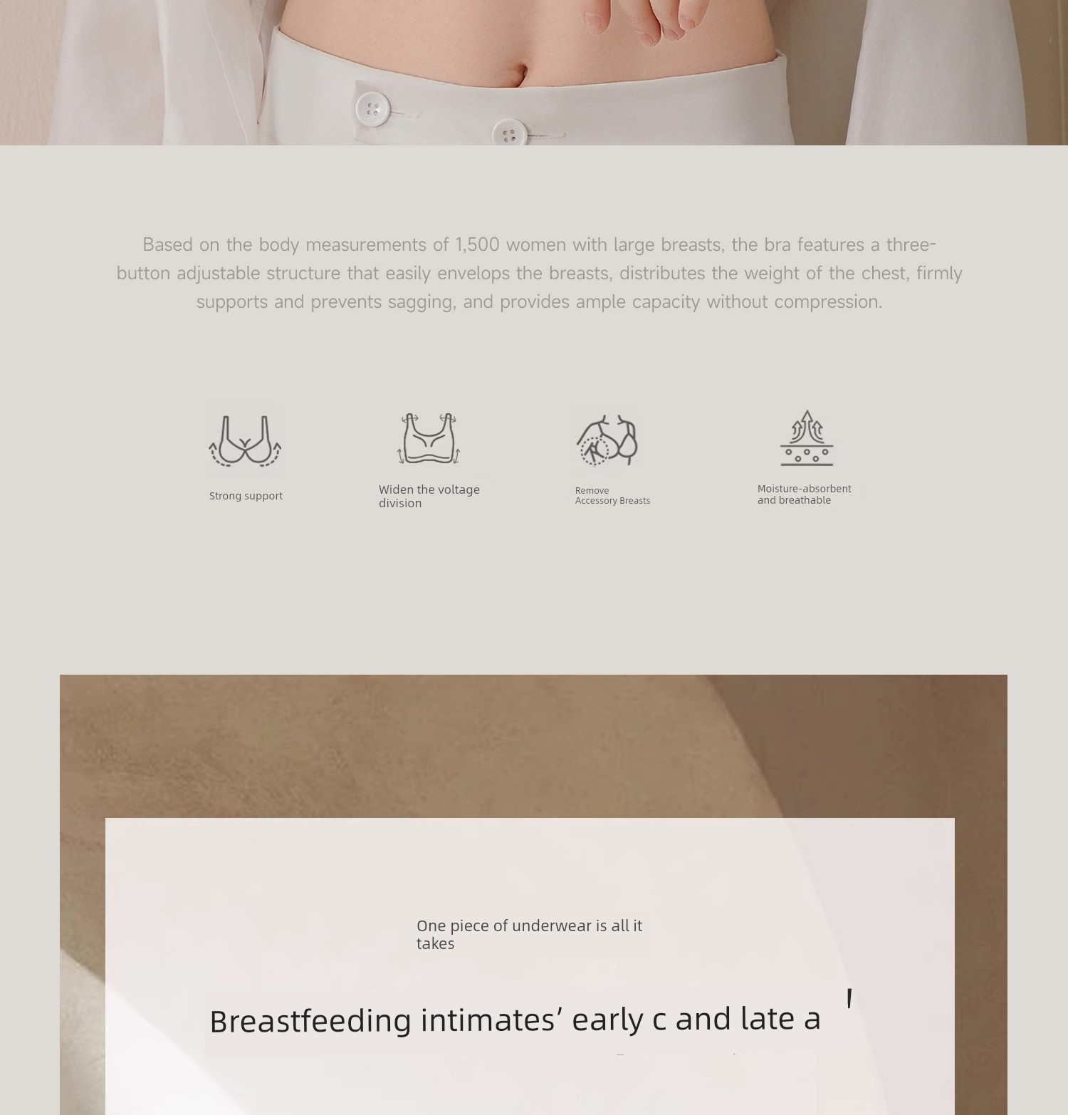 [C-G Large Size Large Bust] Nursing Bra with Large Cups to Prevent Sagging, Specially Designed for Postpartum Breastfeeding, Thin Summer Style Bra — 5