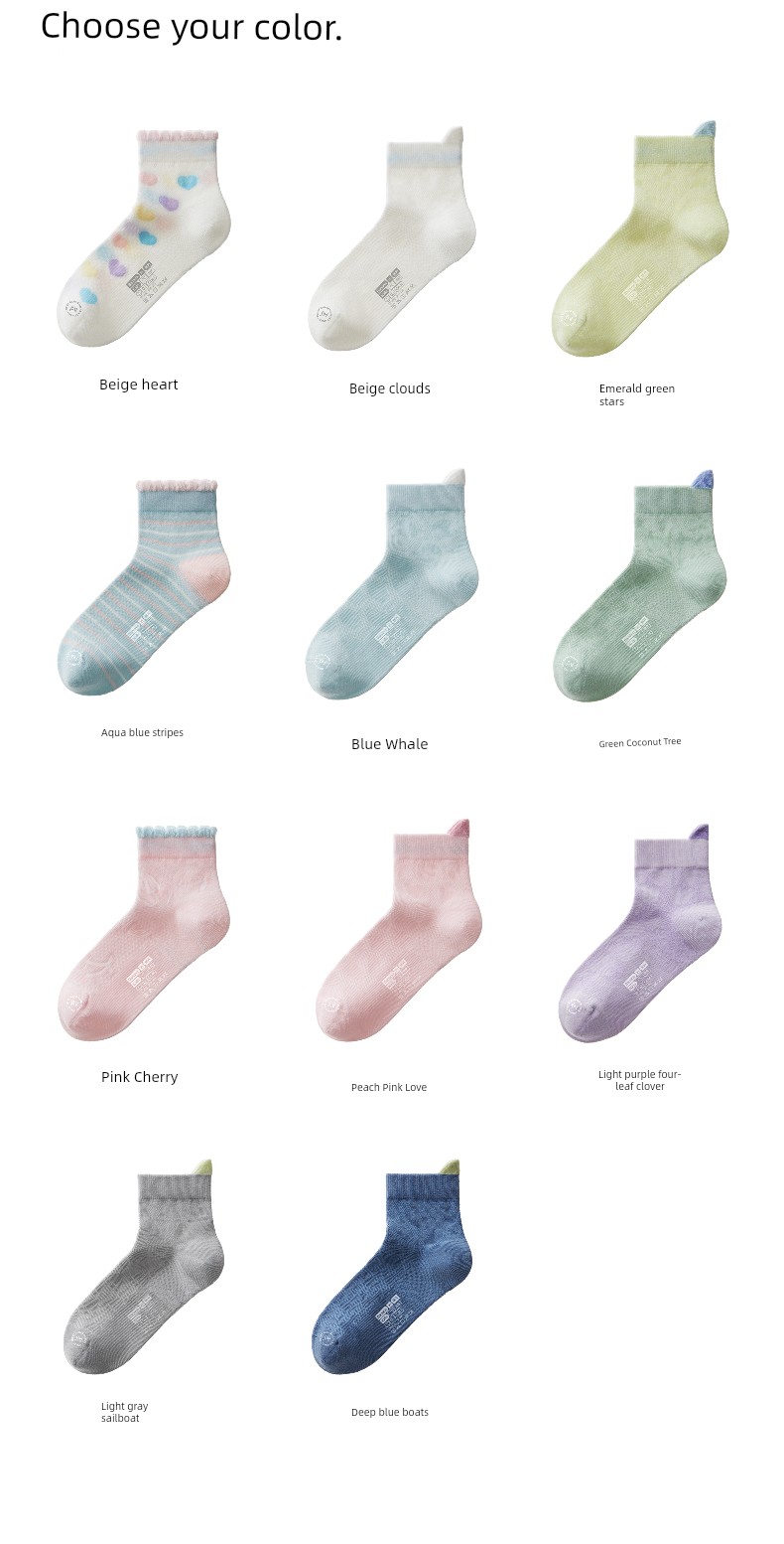 3 Pairs | Jiao Nei Xiaoliangpi 302Cool Kidsren's Antibacterial Mesh Breathable Thin Short Socks for Boys and Girls in Spring and Summer — 20