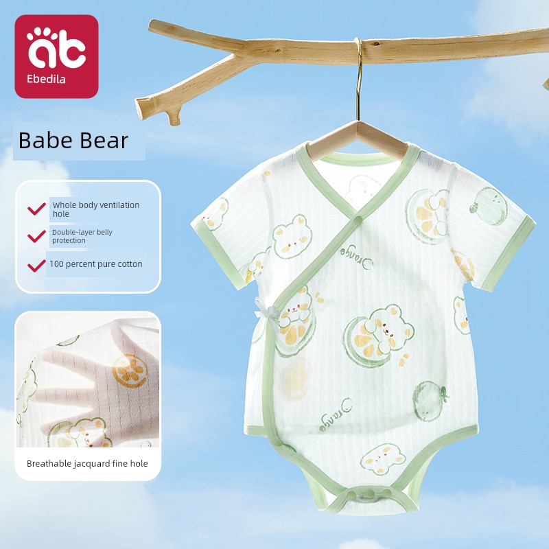 Onesie Clothes for Babies Summer Thin Romper Newborn Baby 0 to 3 Months Triangle Rompers Pure Cotton Jumpsuit — 3
