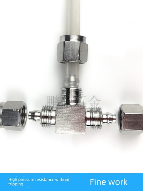 304 pneumatic stainless steel quick screw tee-way T-shaped intermediate air pipe hose PU pipe tetrafluoro tube lock female quick connector